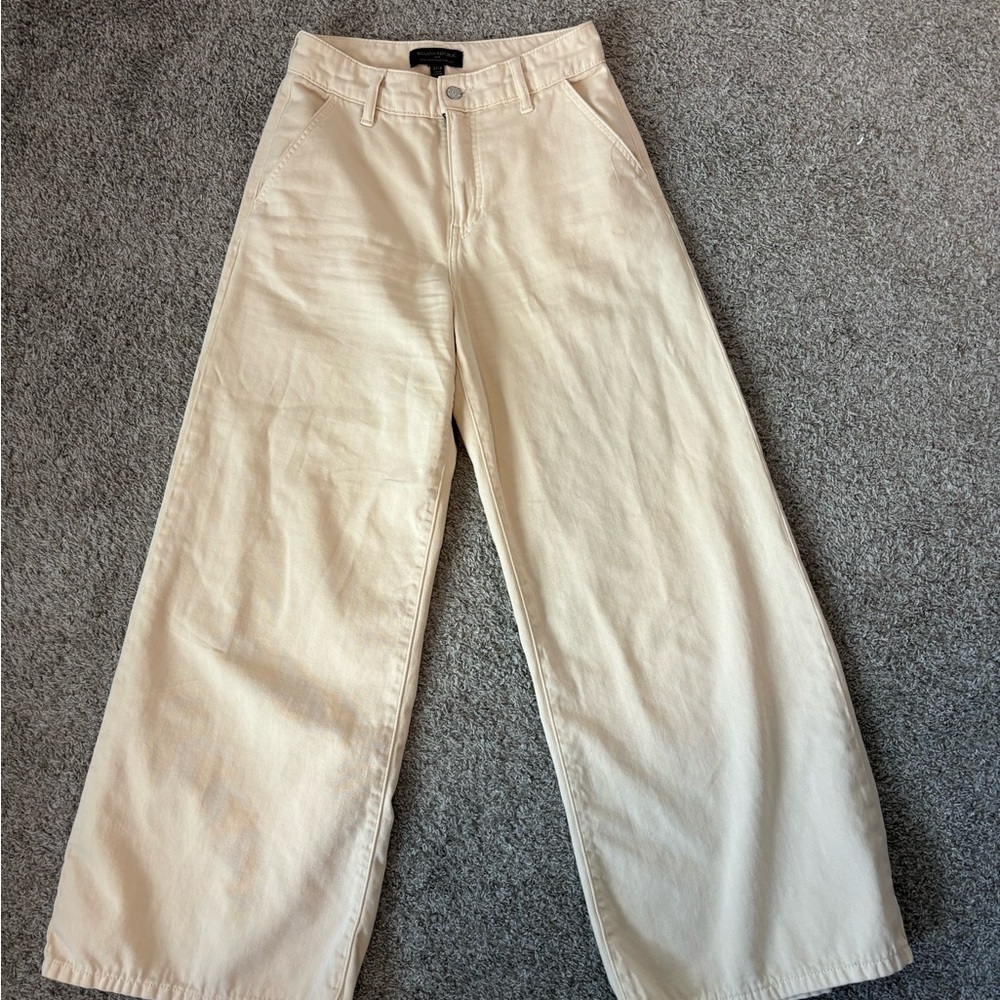 Banana Republic Ultra High-Rise Wide-Leg Pants in Cream